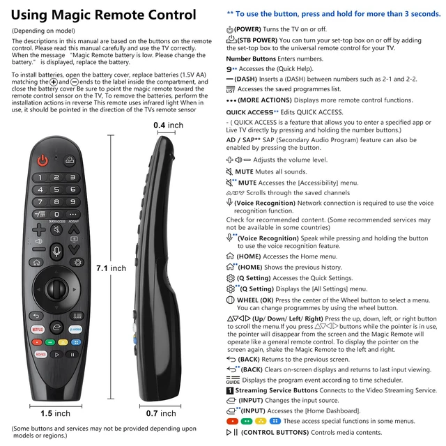Alt view image 7 of 7 - Voice Magic Remote for LG TV Remote Control Replacement with Battery for LG Magic Remote AKB75855501 MR20GA MR650A Precision Pointing Cursor, Enhanced Voice Control & Scroll Wheel Navigation