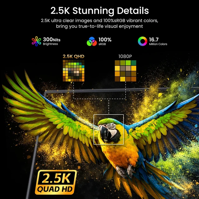 Alt view image 3 of 7 - 17.3" QHD 165Hz USB-C HDMI Gaming Monitor 17.3" QHD 165Hz IPS, slim metal+stand, USB-C/HDMI, for PC/PS5/Xbox/Switch, gaming