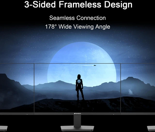 Alt view image 7 of 7 - 27 Inch Monitor,120Hz Computer Monitor Full HD 1920 x 1080P with HDMI DP Ports, 40001 Contrast, 110% sRGB, Eye Care, Frameless, 100 x 100mm VESA Mountable, for Work, Business, Gaming