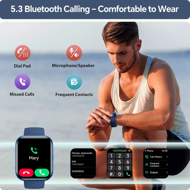 Alt view image 2 of 7 - Smart Watch for Men, 1.85" HD Smart Watches Compatible iPhone/Samsung/Android (Answer/Make), Fitness Tracker Watch with Heart Rate/Sleep/SpO2 Monitor, Smartwatch 3ATM Waterproof 120+ Sport Modes Alexa