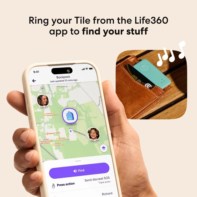 Alt view image 3 of 5 - Tile Slim - Wallet Finder, Bluetooth Tracker and Item Locator for Luggage Tags, Passports and More. Both iOS and Android Compatible. Phone Finder. 1-Pack (Seaglass)