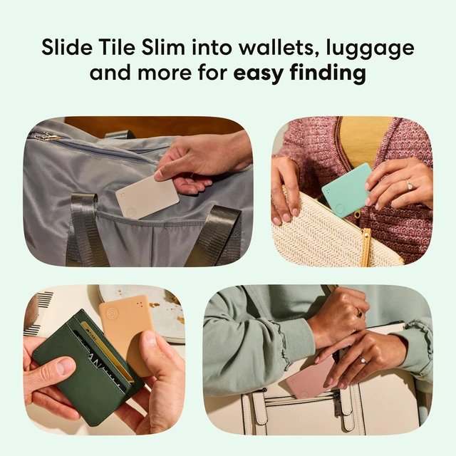 Alt view image 2 of 5 - Tile Slim - Wallet Finder, Bluetooth Tracker and Item Locator for Luggage Tags, Passports and More. Both iOS and Android Compatible. Phone Finder. 1-Pack (Seaglass)