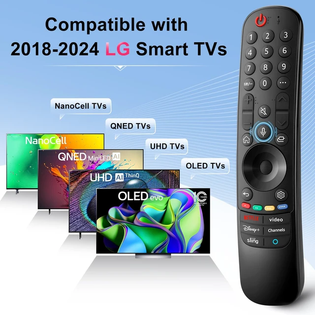 Alt view image 3 of 7 - AN-MR24gn-Magic-for-LG-Smart-TV-Voice-Remote-Control-Replacement Universal Compatible with LG OLED Webos Thinq Nano Cell Service TVs for AKB75855501 MR23gn MR22gn MR21ga MR20ga