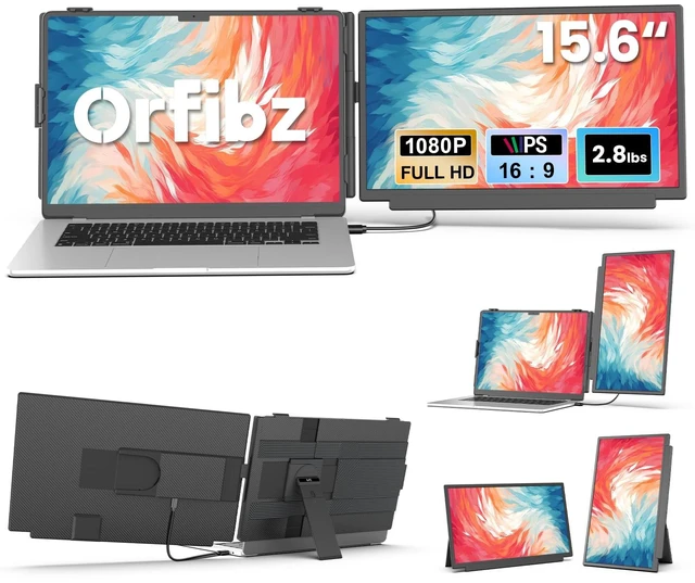 Main image of 15.6" Laptop Screen Extender, 1080P FHD Detachable Monitor Extender One Cable Plug & Play, Portable Travel Monitor for 14"-17.3" Laptop, 4 Modes, Compatible with Wins/Mac/Chrome/Android