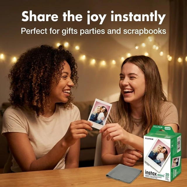 Alt view image 5 of 7 - Instax Mini Instant Film, 20 Sheets White Daylight ISO 800 for Instax Mini 13, 12, 11, 41 Cameras Bundeld with The Tudak Store Microfiber Cleaning Cloth