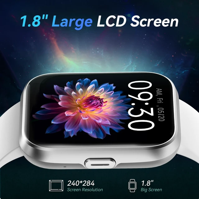 Alt view image 2 of 7 - Smart Watches for Men/Women, 1.8'' Alexa Built-in Fitness Tracker Watch with Bluetooth Calls, IP68 Waterproof, Heart Rate/Sleep/SpO2/Stress Monitor, 110 Sport Modes for Android & iPhone
