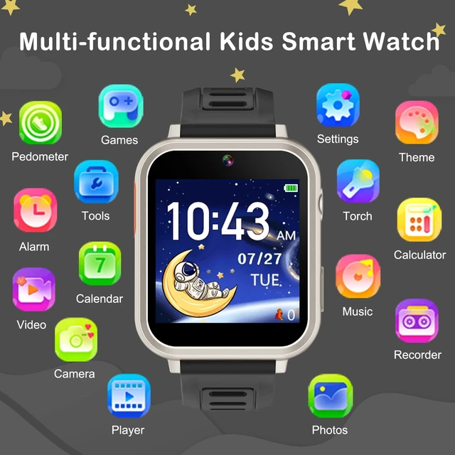 Alt view image 3 of 7 - Smart Watch for Kids with 39 Puzzle Games Camera Video Recorder Music Alarm Calculator Calendar Flashlight Pedometer Birthday Gift for 3-12 Year Old Boys and Girls