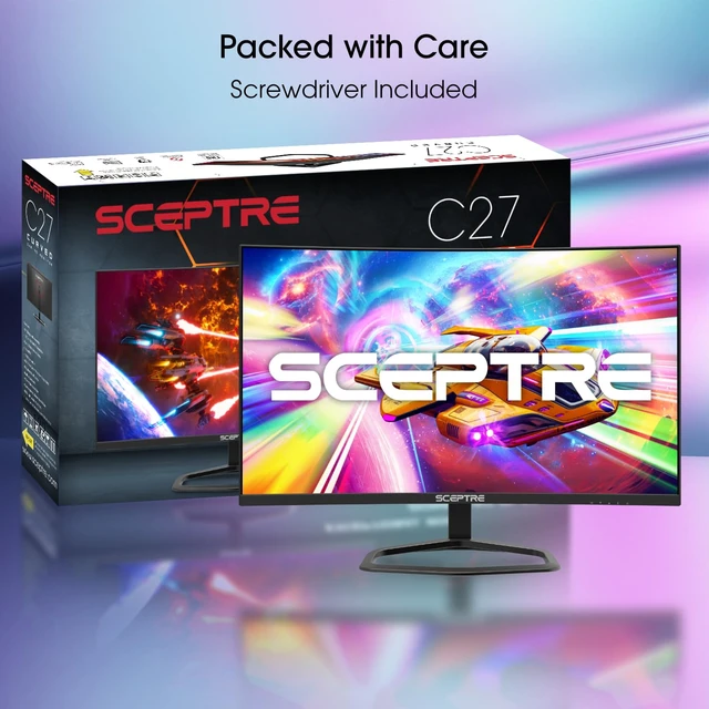 Alt view image 4 of 7 - New 27-inch Curved Gaming Monitor FreeSync 240Hz Plus DisplayPort HDMI 1ms 99% sRGB Build-in Speakers, R1500 Machine Black 2025 (C275B-FWT240 Series)