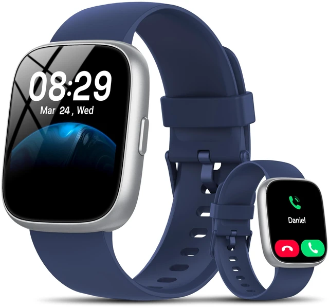 Main image of Smart Watch with Alexa Built-in, 1.83" HD Bluetooth Calling Fitness Tracker Fitness Watch with Heart Rate/Sleep Monitor, 120+ Sport Modes, DIY Dial, IP68 Waterproof Smartwatch for Android iOS, Blue