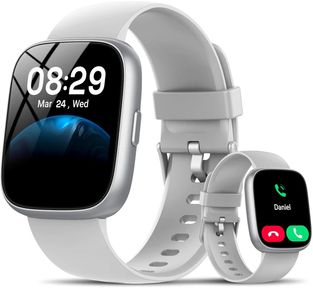 Main image of Smart Watch with Alexa Built-in, 1.83" HD Bluetooth Calling Fitness Tracker Fitness Watch with Heart Rate/Sleep Monitor, 120+ Sport Modes, DIY Dial, IP68 Waterproof Smartwatch for Android iOS, Gray