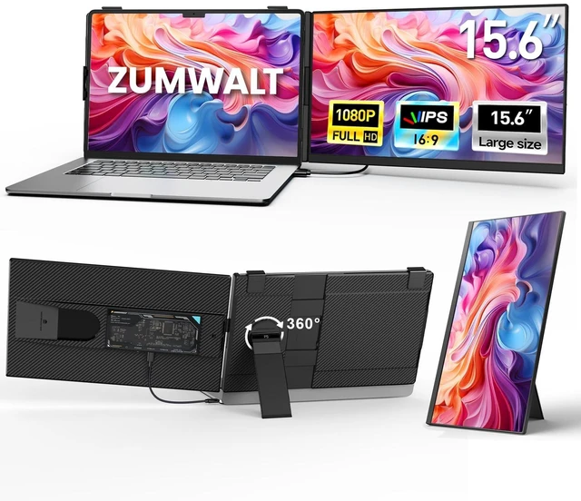 Main image of 15.6" Laptop Screen Extender, 1080P FHD Detachable Monitor Extender Portable Dual Monitor for 13-17" Laptop, Plug and Play, Compatible with Mac/Windows/Android/Chrome/PS5