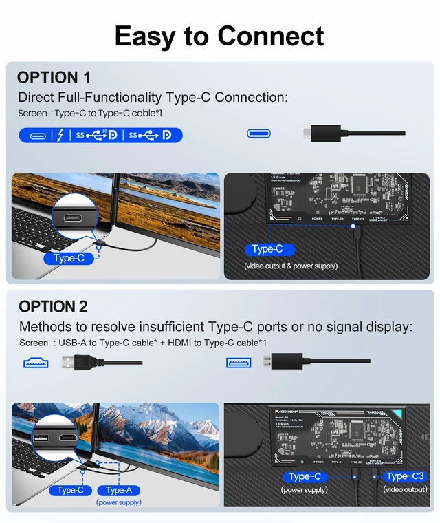 Alt view image 4 of 7 - 15.6" Laptop Screen Extender, 1080P FHD Detachable Monitor Extender Portable Dual Monitor for 13-17" Laptop, Plug and Play, Compatible with Mac/Windows/Android/Chrome/PS5