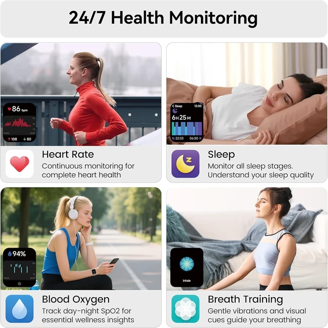 Alt view image 4 of 7 - Smart Watch with Alexa Built-in, 1.83" HD Bluetooth Calling Fitness Tracker Fitness Watch with Heart Rate/Sleep Monitor, 120+ Sport Modes, DIY Dial, IP68 Waterproof Smartwatch for Android iOS, Cream
