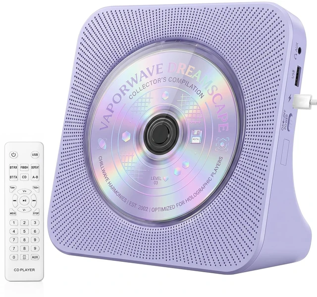 Main image of CD Player Portable Bluetooth Desktop CD Players for Home Portable CD Player with Bluetooth with Timer Built-in HiFi Speakers with LCD Screen Display Boombox FM Radio USB Type-C