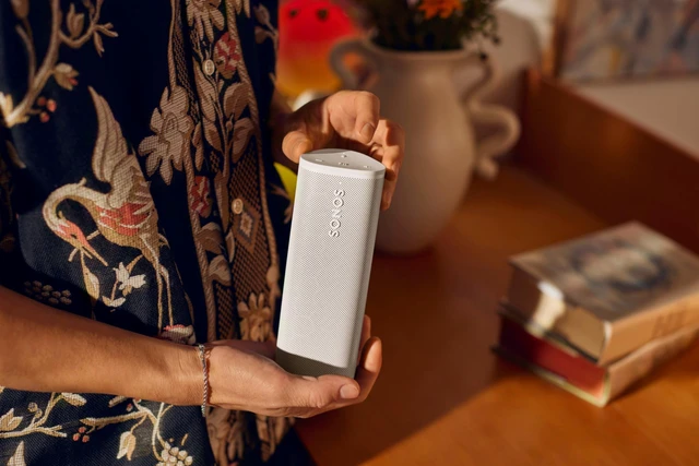 Alt view image 7 of 7 - Roam 2 - White - Portable Waterproof Bluetooth Speaker 10-Hr Battery IP67 Waterproof WiFi & AirPlay 2 Works with System