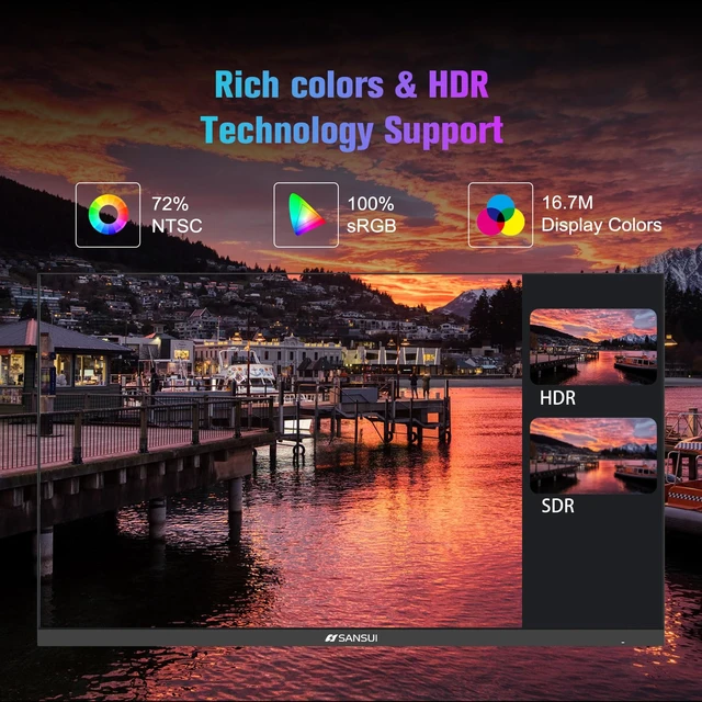 Alt view image 4 of 7 - Monitor 24 inch 100Hz Computer MonitorFHD 1080P PC MonitorHDMIFreeSyncHDREarphone Jack Ergonomic Tilt for Home and Office
