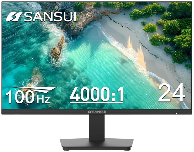 Main image of Monitor 24 inch 100Hz Computer MonitorFHD 1080P PC MonitorHDMIFreeSyncHDREarphone Jack Ergonomic Tilt for Home and Office