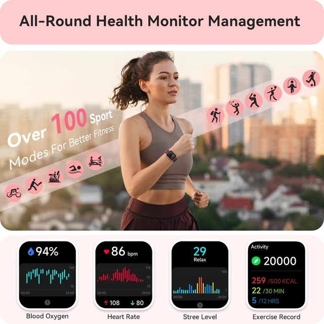 Alt view image 3 of 7 - Smart Watch for Women Men, Smartwatch for iPhone & Android Bluetooth (Answer/Call) Built-in Alexa, 1.91" HD Fitness Tracker with 105+ Sport Modes, IP68 Waterproof, Sleep/Heart Rate/Stress Monitor