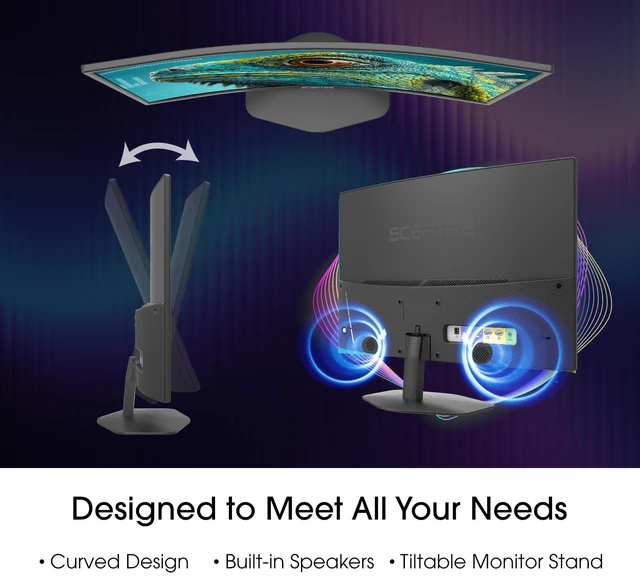 Alt view image 4 of 6 - New! Curved 27-inch Prime Gaming Monitor DisplayPort x2 180Hz HDMI x2 180Hz 1500R 1ms Build-in Speakers, Machine Black 2027 (C275B-FW180T Series)