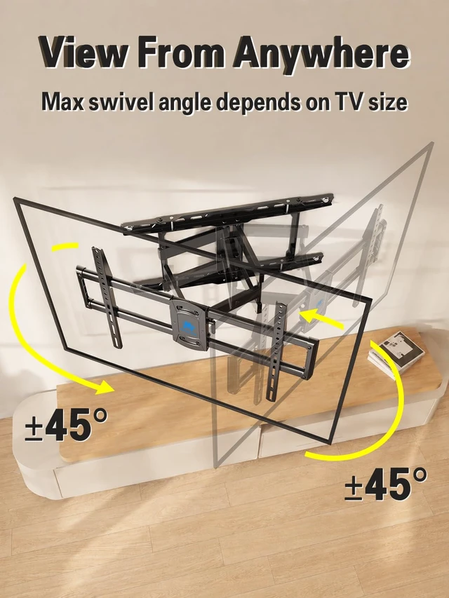 Alt view image 3 of 7 - TV Wall Mount for Most 42-84 Inch TVs Full Motion Wall Mount Bracket with Articulating Arms, Max VESA 600x400mm, Up to 110LBS, Fits 16", 18", 24" Studs