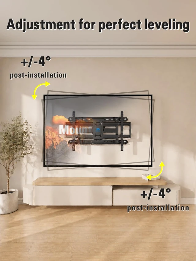 Alt view image 6 of 7 - TV Wall Mount for Most 42-84 Inch TVs Full Motion Wall Mount Bracket with Articulating Arms, Max VESA 600x400mm, Up to 110LBS, Fits 16", 18", 24" Studs