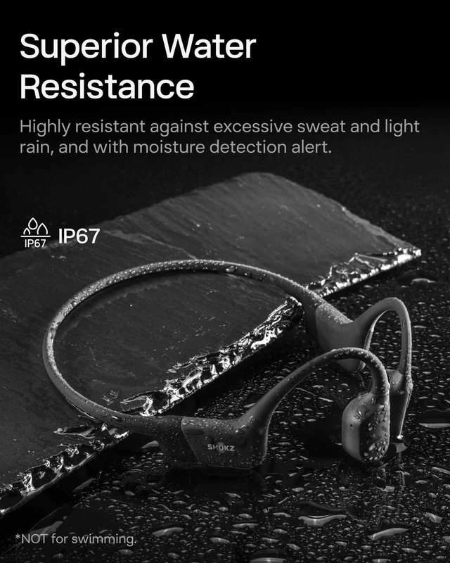 Alt view image 5 of 7 - OpenRun Mini Bone Conduction Headphones, Black, USB-C Charging Bundle with Sweat HeadbandOpen ear comfort; Lightweight & Secure fit; IP67 water resistance; 8H battery; Running/Cycling