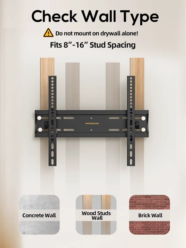 Alt view image 6 of 7 - 40 50 55 inch Tilting TV Wall Mount for 24-65 '' TVs, Low Profile TV Mount, Ultra Slim Wall Mounts TVs Bracket, Max VESA 400x400mm, 99 lbs & 16 inch Studs, Fit Most 32+ 42 43 45 Screen