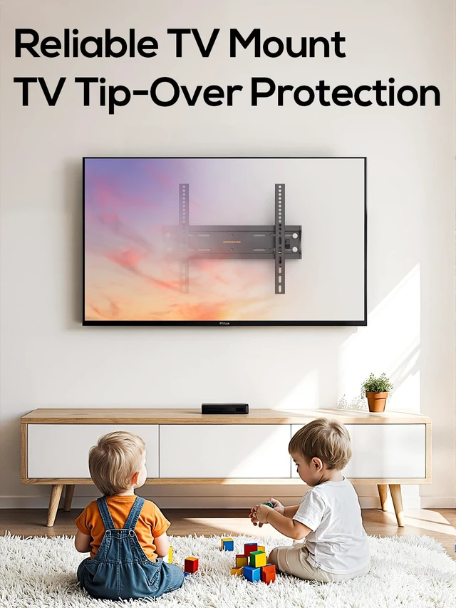 Alt view image 7 of 7 - 40 50 55 inch Tilting TV Wall Mount for 24-65 '' TVs, Low Profile TV Mount, Ultra Slim Wall Mounts TVs Bracket, Max VESA 400x400mm, 99 lbs & 16 inch Studs, Fit Most 32+ 42 43 45 Screen