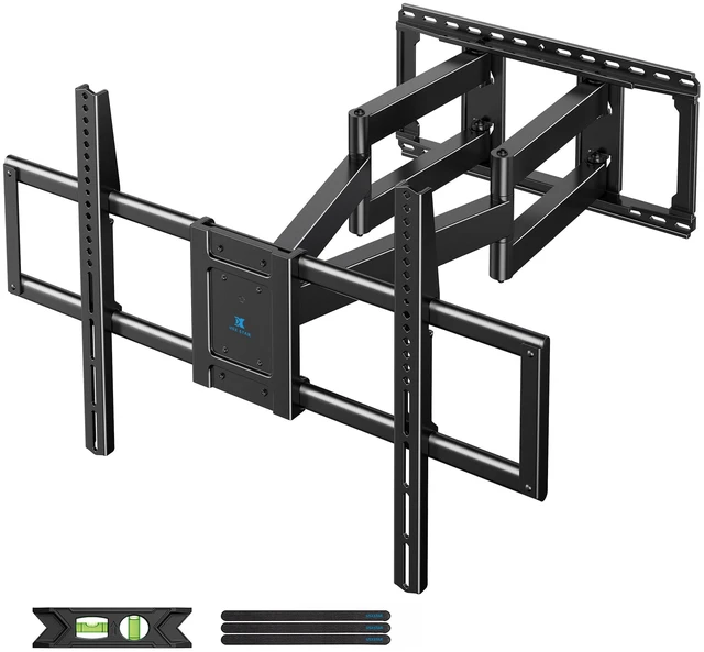 Main image of Full Motion TV Wall Mount Bracket for 85 86 90 98 100 120 inch TVs UL Listed Heavy Duty, Fit 60-120" TVs, Hold 220lbs, VESA900x600mm, Swivel +/-65°, Tilt +/-10°, Level +/-3°, Fit 24" Stud