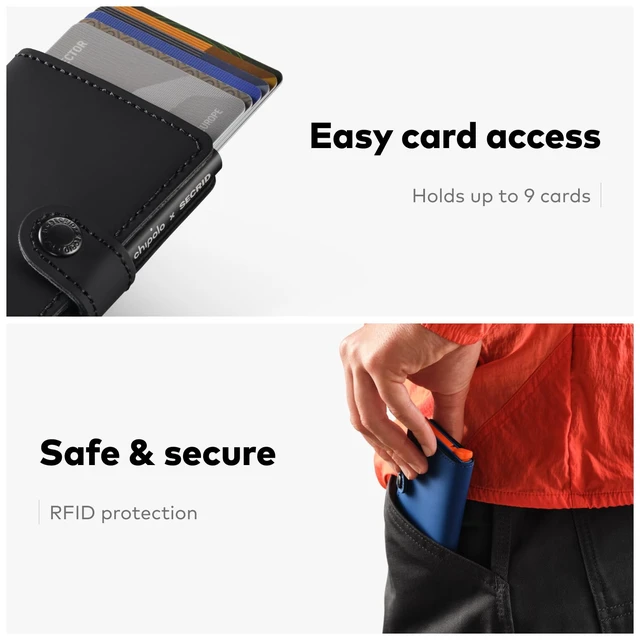 Alt view image 5 of 7 - x Secrid Trackable Mini Wallet, Leather Slim Wallet (Black) With Rechargeable Bluetooth Tracker CARD, Works with Apple Find My or Google's Find Hub with Call of Your Phone