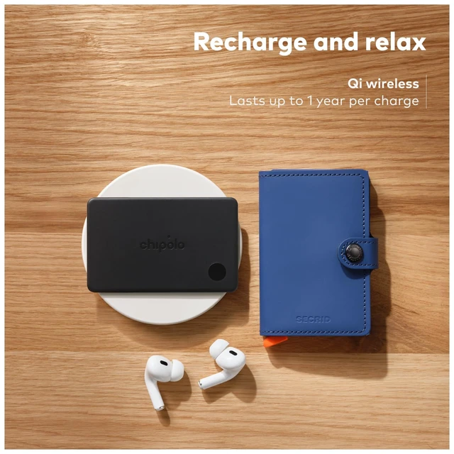 Alt view image 3 of 7 - x Secrid Trackable Mini Wallet, Leather Slim Wallet (Blue) With Rechargeable Bluetooth Tracker CARD, Works with Apple Find My or Google's Find Hub with Call of Your Phone
