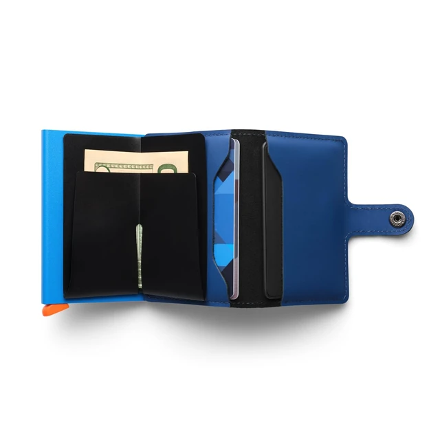 Alt view image 7 of 7 - x Secrid Trackable Mini Wallet, Leather Slim Wallet (Blue) With Rechargeable Bluetooth Tracker CARD, Works with Apple Find My or Google's Find Hub with Call of Your Phone