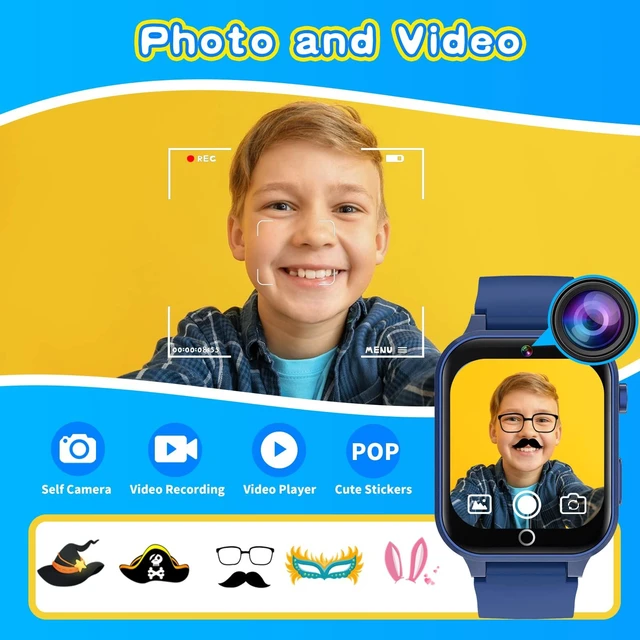 Alt view image 5 of 7 - Upgrade Kids Smart Watch for Kids with 39 Puzzle Games HD Camera Video MP3 Player Habit Tracking Pedometer Flashlight 12/24 hr Kid Watches Gift for 4-12 Year Old Boys Toys for Kid