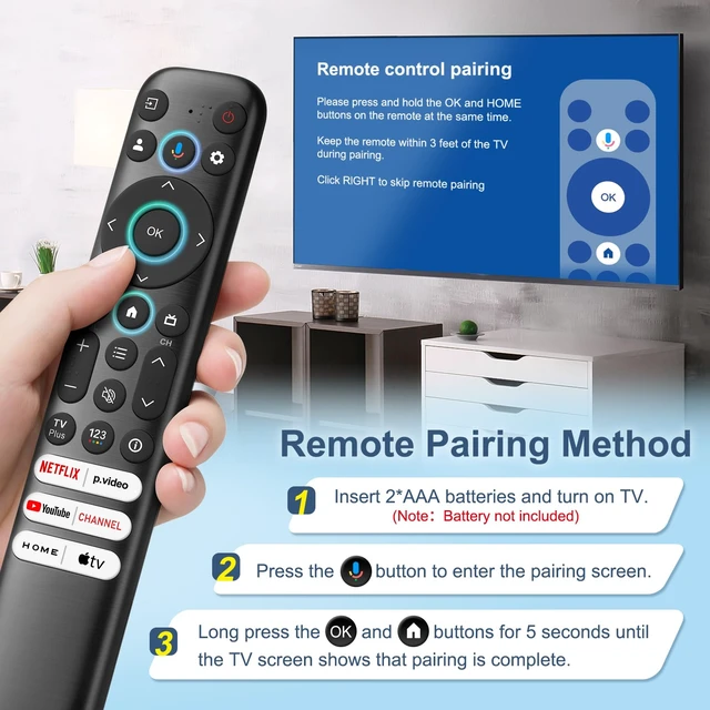 Alt view image 5 of 7 - Voice Remote Only for TCL-Google-TV-Remote-Control Replacement,RC813 Remote Compatible with TCL 4k QLED/UHD/QD-Mini LED Series Smart TVs
