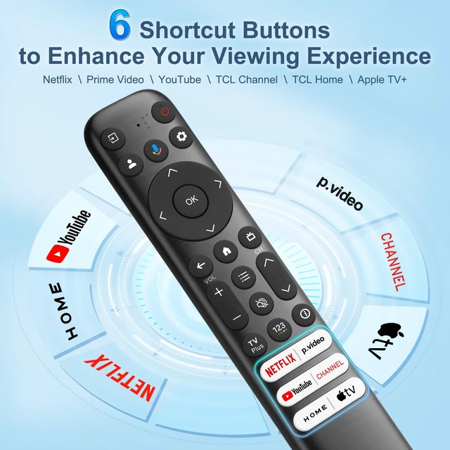 Alt view image 6 of 7 - Voice Remote Only for TCL-Google-TV-Remote-Control Replacement,RC813 Remote Compatible with TCL 4k QLED/UHD/QD-Mini LED Series Smart TVs