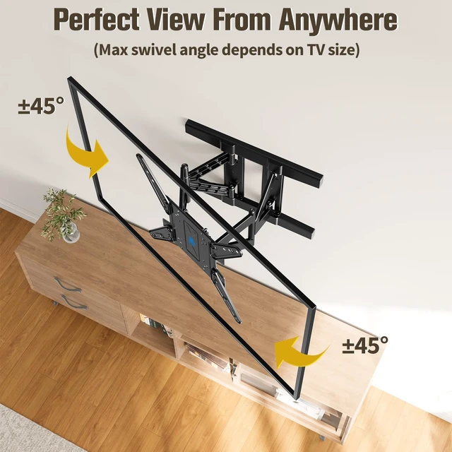 Alt view image 3 of 7 - Ultra Slim TV Wall Mount for 26-75 TVS Full Motion TV Mount 1.38 Low Profile, Articulating Arm Extension, Swivel and Tilt, Fits 16'' Stud, Up to 400x400mm, 88lbs Wall Mount TV Bracket