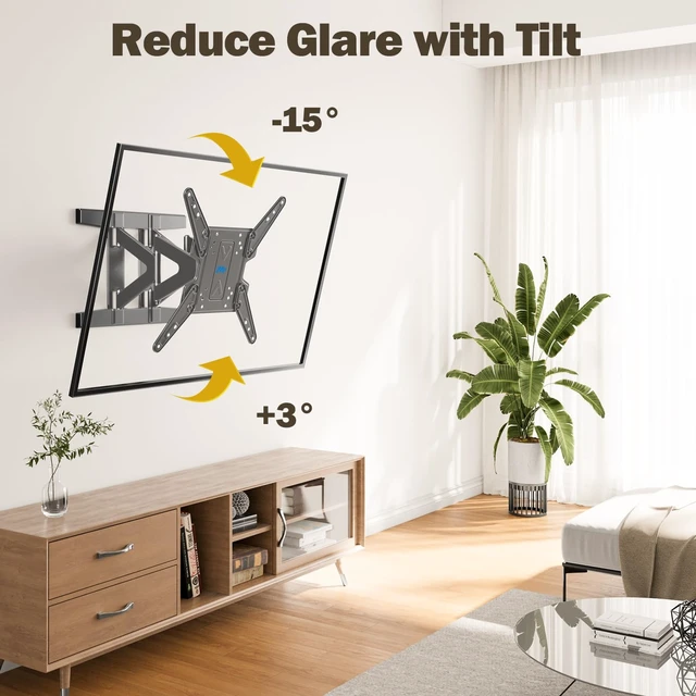 Alt view image 4 of 7 - Ultra Slim TV Wall Mount for 26-75 TVS Full Motion TV Mount 1.38 Low Profile, Articulating Arm Extension, Swivel and Tilt, Fits 16'' Stud, Up to 400x400mm, 88lbs Wall Mount TV Bracket