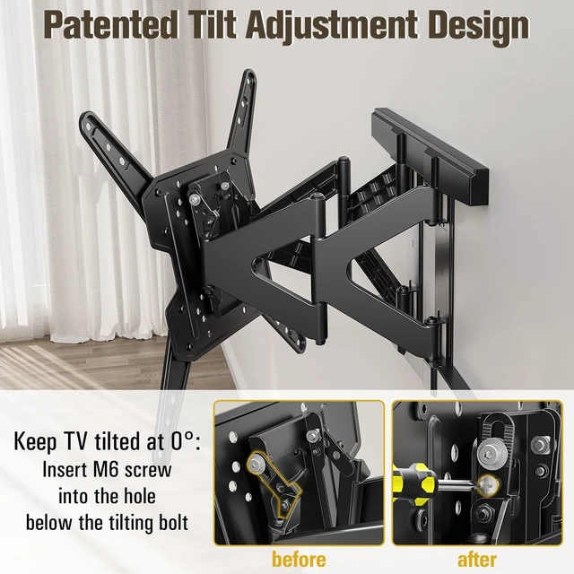 Alt view image 5 of 7 - Ultra Slim TV Wall Mount for 26-75 TVS Full Motion TV Mount 1.38 Low Profile, Articulating Arm Extension, Swivel and Tilt, Fits 16'' Stud, Up to 400x400mm, 88lbs Wall Mount TV Bracket