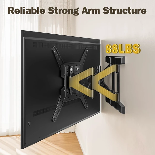 Alt view image 6 of 7 - Ultra Slim TV Wall Mount for 26-75 TVS Full Motion TV Mount 1.38 Low Profile, Articulating Arm Extension, Swivel and Tilt, Fits 16'' Stud, Up to 400x400mm, 88lbs Wall Mount TV Bracket