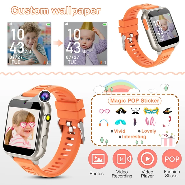 Alt view image 5 of 7 - Smart Watch for Kids, Kids Smart Watch with 39 Puzzle Games Camera Video Recorder Music Alarm Calculator Calendar Flashlight Pedometer Birthday Gifts Educational Toys for 3-12 Year Old Boys Girls