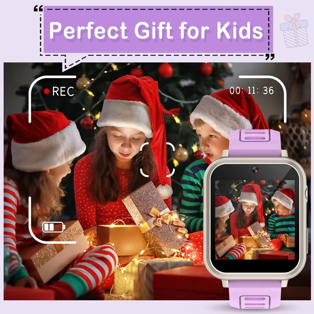 Alt view image 7 of 7 - Kids Smart Watches Girls Ages 4-12, Smart Watch for Kids with 39 Games Camera Video Alarm Music Pedometer Calculator Flashlight 12/24 hr Educational Toys Birthday Gifts for Girls Age 6 7 8 9 10