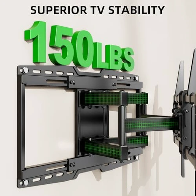 Alt view image 4 of 5 - Heavy Duty Full Motion Sliding TV Wall Mount for 42-97 Inch TVs up to 150 lbs, Wall Mount TV Bracket for Wood Studs 12/16/18/24 inch, Swivel & Tool-Free Tilt, Max VESA 600x400mm (Pack of 2)