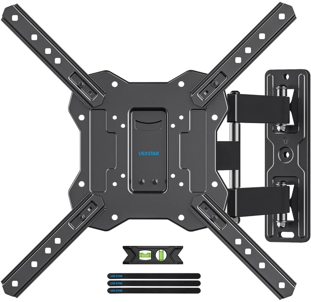 Main image of UL Listed Full Motion TV Wall Mount Bracket 32 40 50 55 60 TVs Fit Most 28-60 inch TVs, 77lbs,Single Stud, VESA 400x400mm, ±90° Swivel, +5°/-15° Tilt, ±4° level, 2.7-16.67" extend