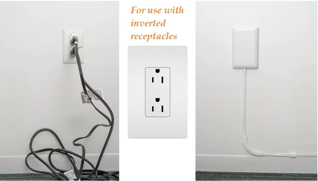 Alt view image 3 of 6 - Original & Patented Ultra-Thin Outlet Concealer with Cord Concealer Kit, Flat Extension Cord with Multi Outlets Power Strip, Ideal for Home Improvement, Hide Bulky and Messy Cords