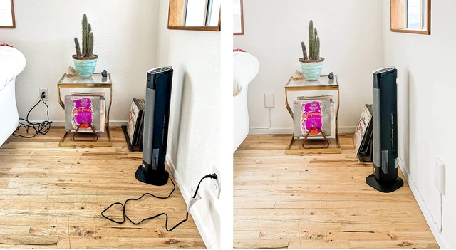 Alt view image 4 of 6 - Original & Patented Ultra-Thin Outlet Concealer with Cord Concealer Kit, Flat Extension Cord with Multi Outlets Power Strip, Ideal for Home Improvement, Hide Bulky and Messy Cords
