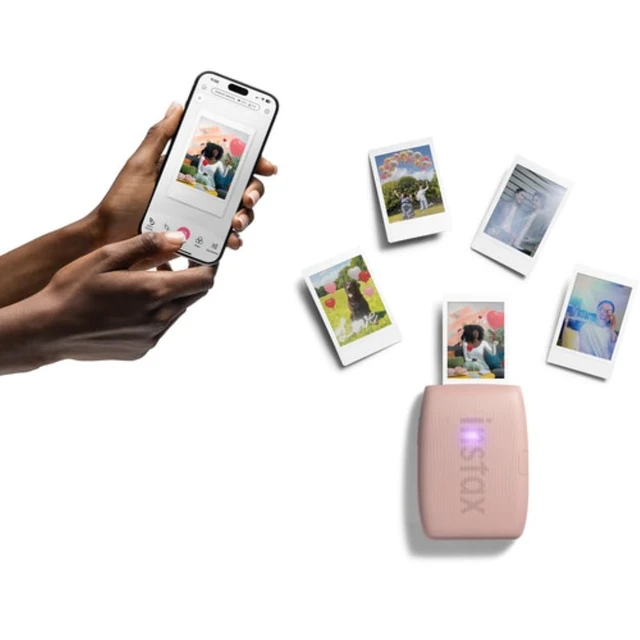 Alt view image 5 of 7 - INSTAX Mini Link 3 Smartphone Printer Rose Pink Bundled with INSTAX Mini Instant Film 20 Exposures + Instax Mini Album, Borders, Stickers & Clips + Microfiber Cleaning Cloth (4 Items)