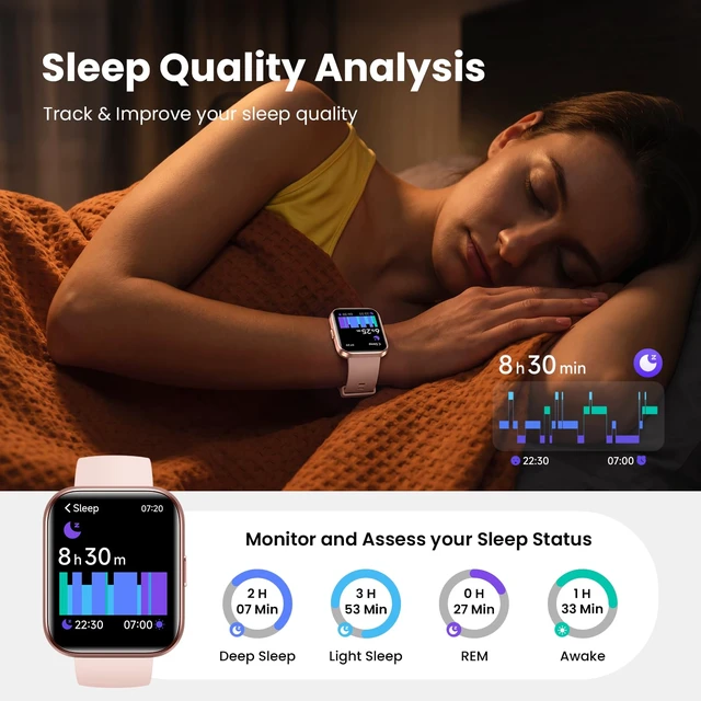 Alt view image 3 of 7 - Smart Watches for Women, 1.8'' HD Women Smartwatch with Alexa Built-in, Bluetooth Calls, IP68 Waterproof, 7 Days Battery, Heart Rate/Sleep/SpO2 Monitor, 110 Sports Mode