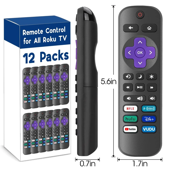 Alt view image 6 of 7 - 12 Pack Replacement Remote Control Only for Roku TV, Compatible with All TCLRoku/HisenseRoku/OnnRoku/SharpRoku/PhilipsRoku (Not for Roku Stick, Box or Speaker)