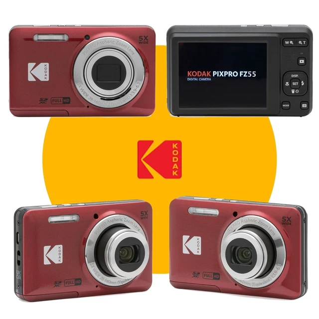 Alt view image 3 of 6 - PIXPRO FZ55 16MP Digital Point & Shoot Camera, 5X Optical Zoom, 28mm Wide Angle, 1080P Full HD Video, Bundle with 32GB SD Card, Protective Case, and Hi-Speed Card Reader (Red)