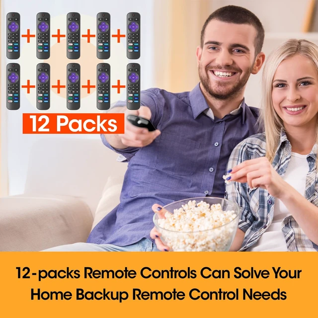 Alt view image 7 of 7 - 12 Pack Replacement Remote Control Only for Roku TV, Compatible with All TCLRoku/HisenseRoku/OnnRoku/SharpRoku/PhilipsRoku (Not for Roku Stick, Box or Speaker)